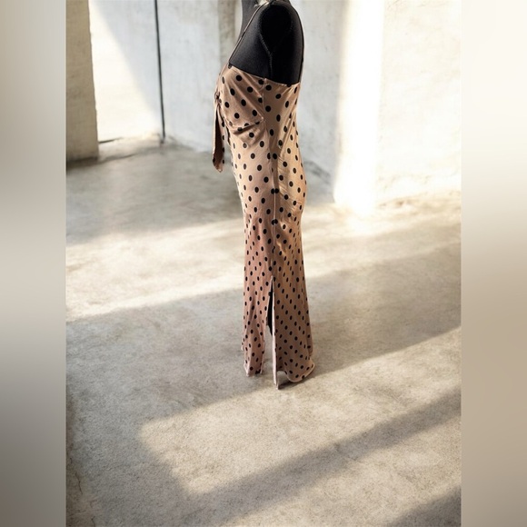 ZARAMIDI POLKA DOT CAMISOLE
DRESS BOW BLACK BROWN, Size M - Picture 4 of 7